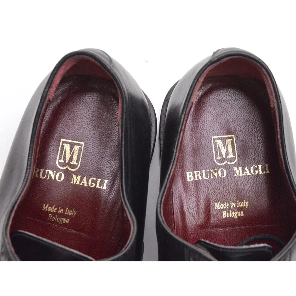 Men Bruno Magli Black Leather Brogue CapToe Oxford 11 M